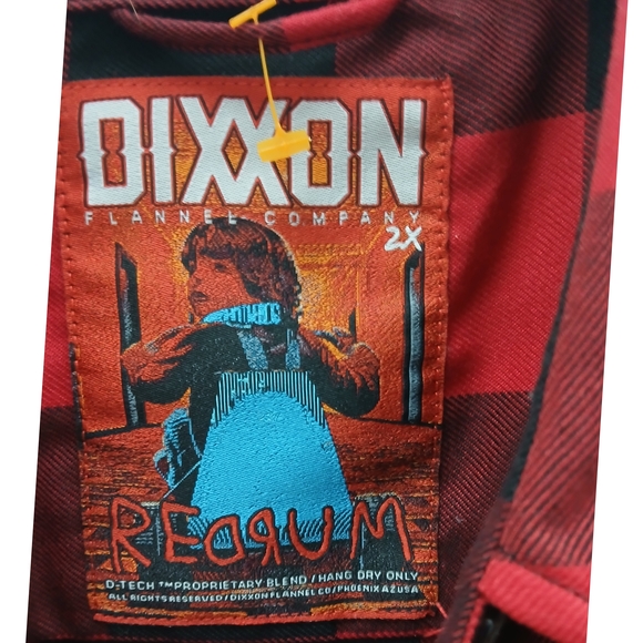 DIXXON Red and Black Plaid Button Down Shirt Redrum 2X Grunge - Picture 6 of 6